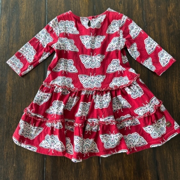 Tea Collection Red Dress Moth Print sz 2 - Picture 4 of 5